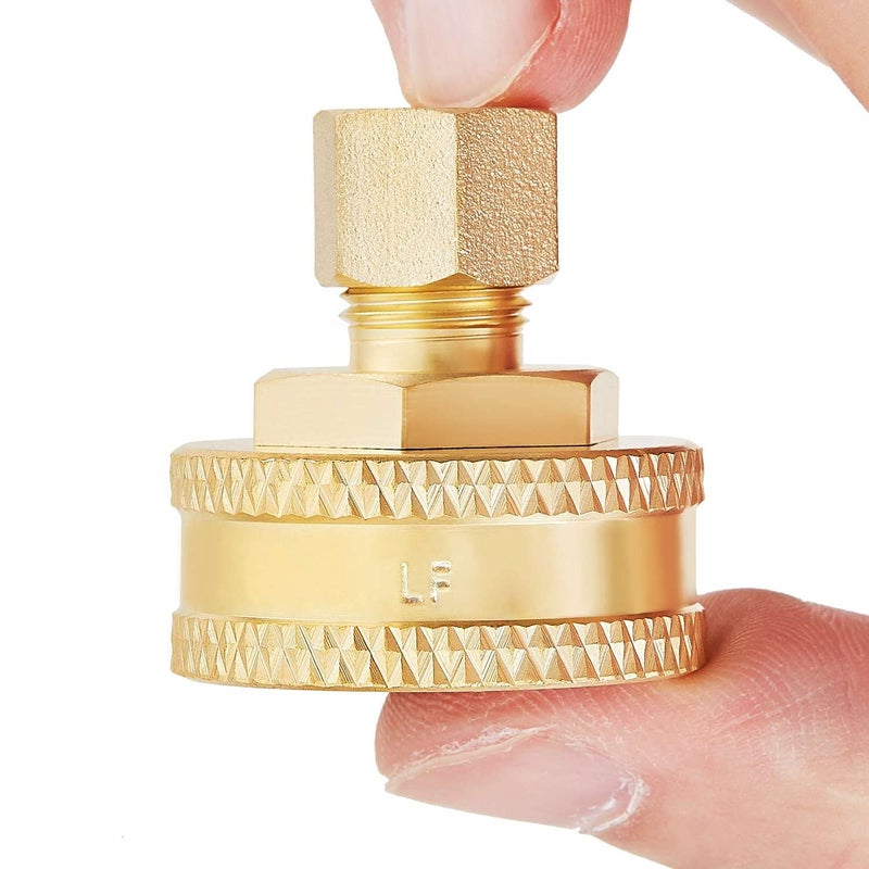 Minimprover Brass 2PCS Garden Hose Adapter,Faucet to Hose Adapter,3/4" Female GHT Garden Hose Thread to 1/4" OD Compression Brass Connector Pipe Fittings - Image 5